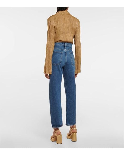 Agolde Blue 90's Pinch High-rise Straight Jeans