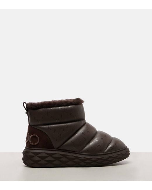 Jimmy Choo Brown Schneestiefel Xan Aus Leder Mit Shearling