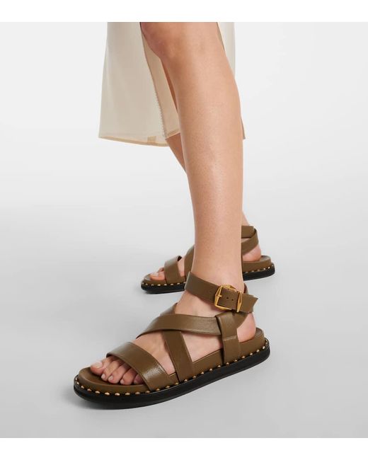 Jimmy Choo Brown Blaise Leather Sandals