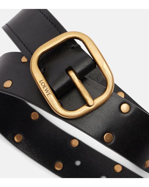 Loewe Black Studded Leather Belt
