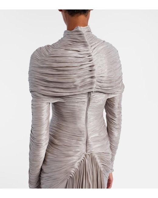 Marmar Halim Gray Ruched Gown