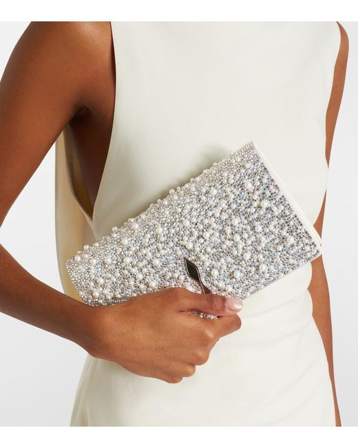 Christian Louboutin Metallic Bettina Embellished Leather Clutch