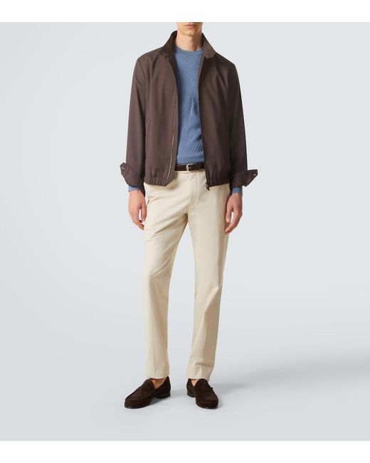 Canali Brown Impeccabile Wool Blouson Jacket for men