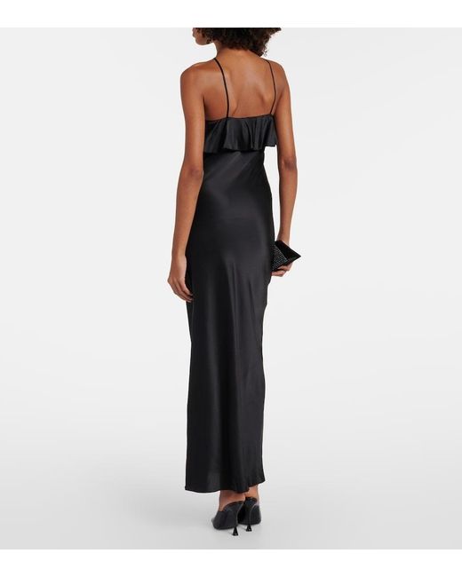 Rodarte Black Bow-Detail Halterneck Silk Satin Gown