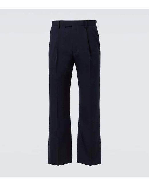 Auralee Blue Wool Straight Pants for men