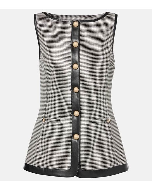 Jonathan Simkhai Gray Weste Cressida Mit Lederimitat