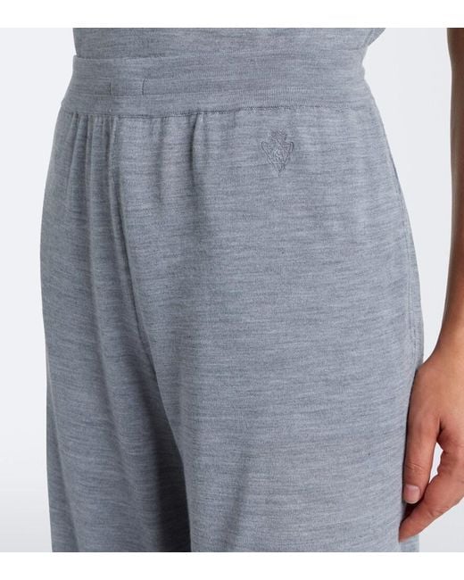 Gucci Gray Wool And Silk Wide-Leg Pants