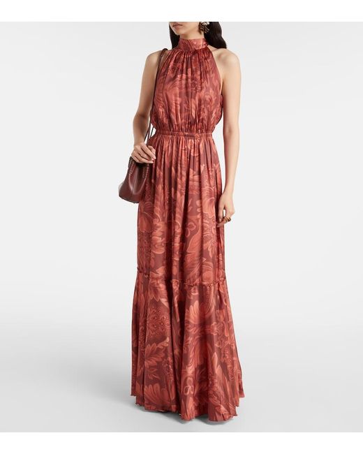 Etro Red Printed Maxi Dress