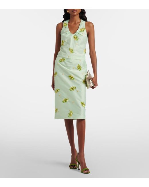 ShuShu/Tong Green Sequined Midi Skirt