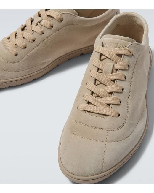 Brunello Cucinelli Gray Suede Sneakers for men