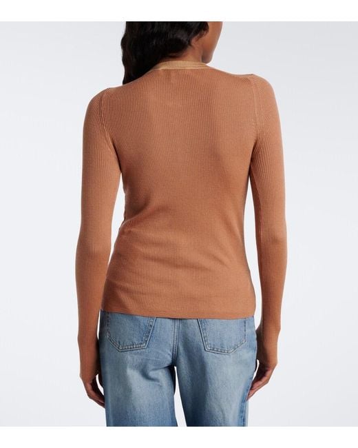 Chloé Multicolor Ribbed-Knit Wool Henley Shirt