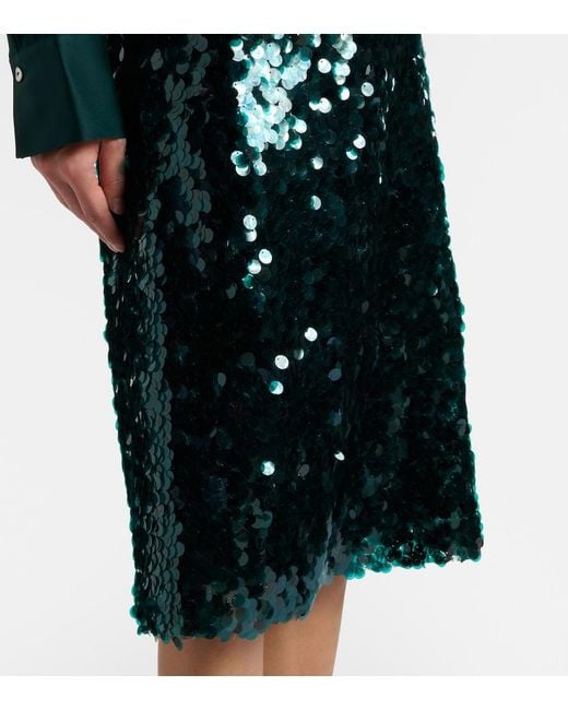 Vince Green Lucite Sequined Midi Skirt