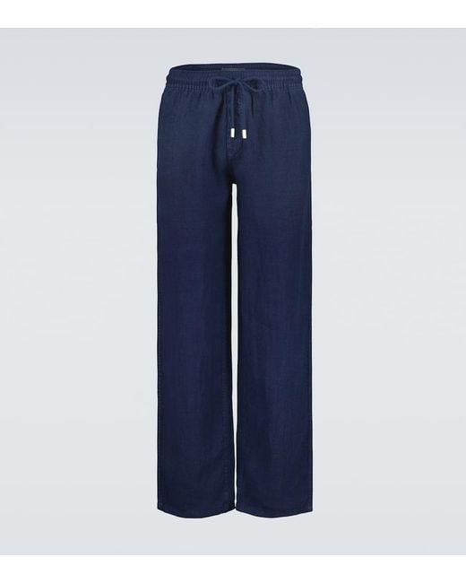 Vilebrequin Blue Pacha Linen Pants for men