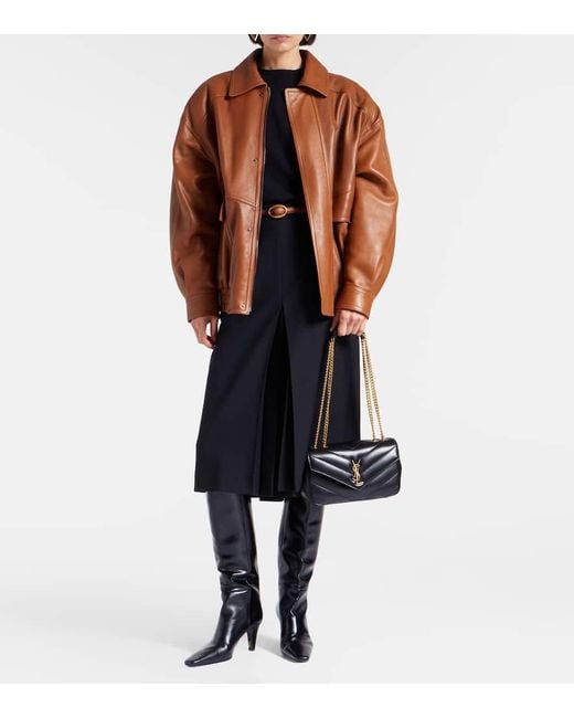 Saint Laurent White Schultertasche Loulou Small Aus Leder