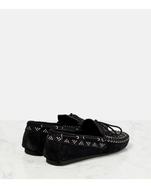 Mocasines con puntera redonda y apliques Isabel Marant de color Black