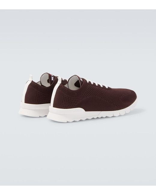 Kiton Brown Fits Knitted Sneakers for men