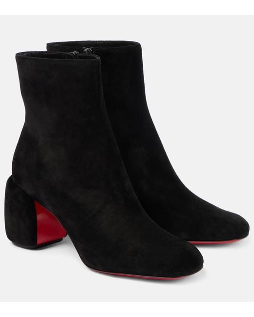 Christian Louboutin Black Minny Booty 70 Suede Ankle Boots