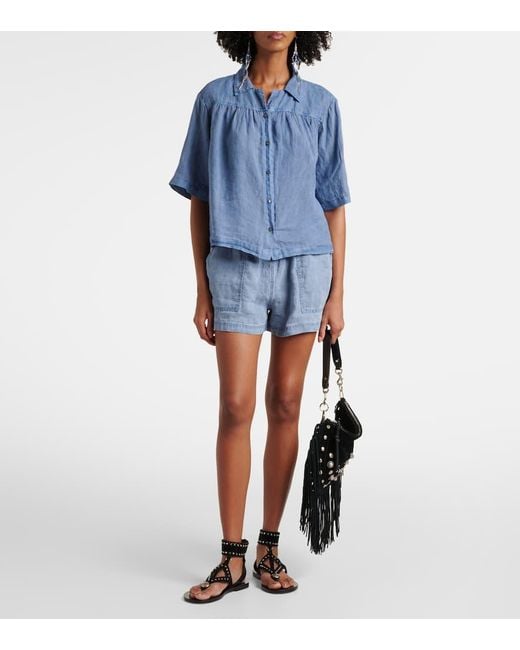 Velvet Blue Rowan Linen Shirt