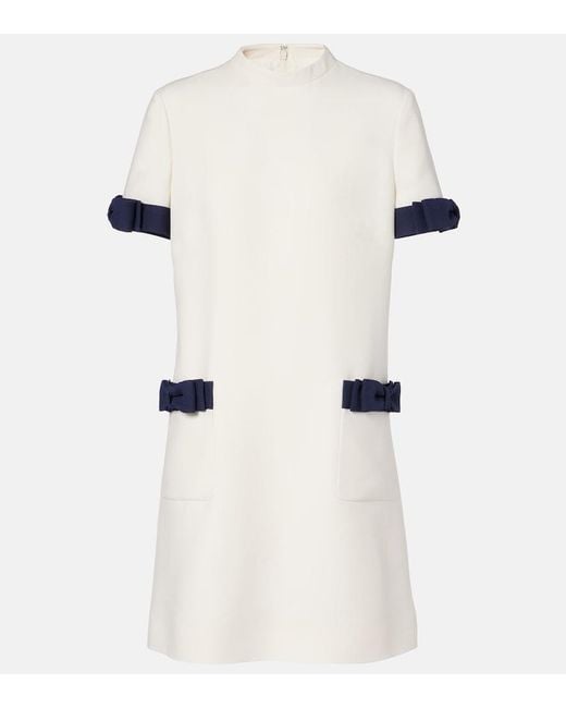 Valentino Natural Crepe Couture Bow-Detail Minidress