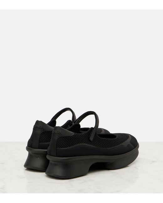Prada Black Sneakers Aus Mesh
