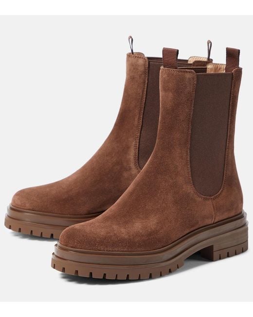 Gianvito Rossi Brown Chester Suede Chelsea Boots
