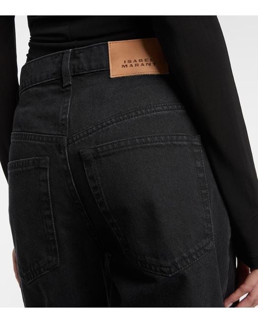 Isabel Marant Black Dromie Mid-Rise Straight Jeans