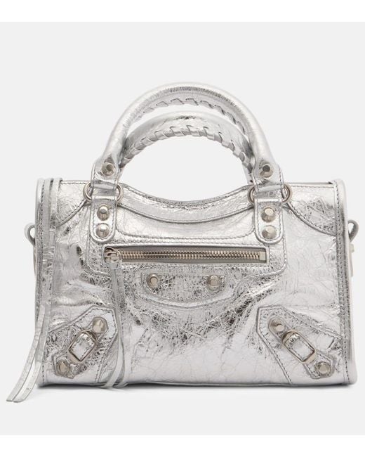 Balenciaga Le City Mini Metallic Leather Shoulder Bag