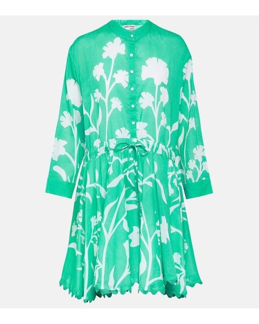 Juliet Dunn Blue Majorelle Cotton Shirt Dress