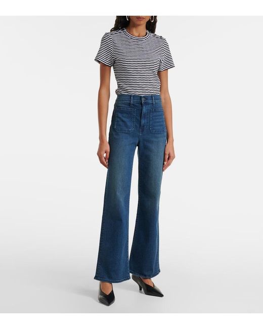 Veronica Beard Blue Crosbie High-Rise Flared Jeans
