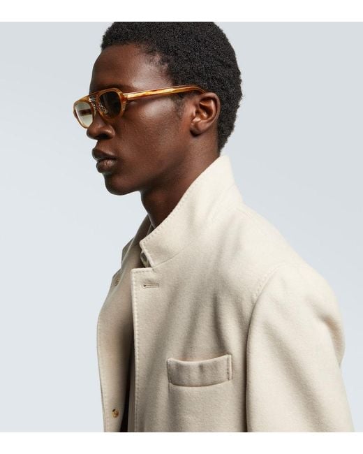 Occhiali Da Sole Ovali di Brunello Cucinelli in Brown da Uomo