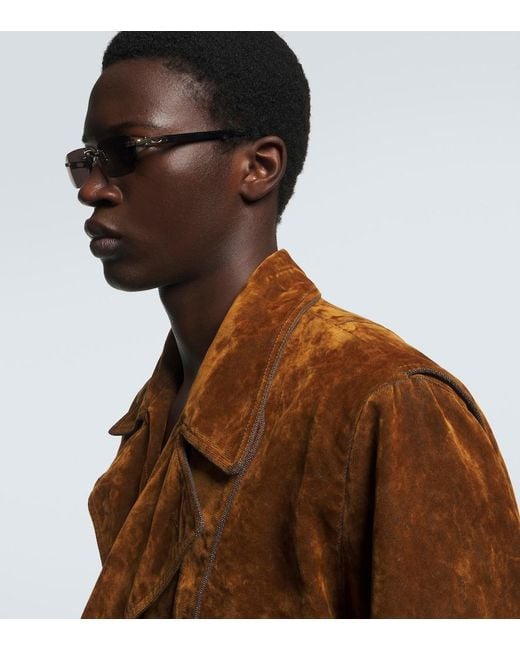 Cartier Brown Signature C Rectangular Sunglasses for men