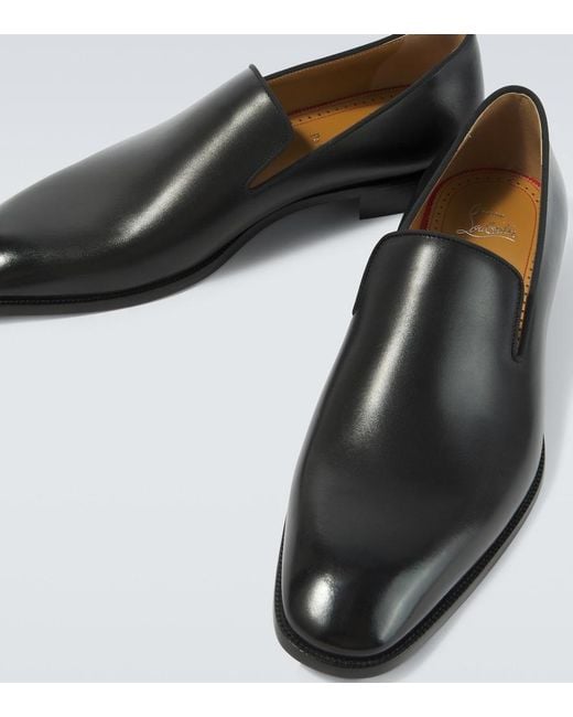 Christian Louboutin Black Danny Flex Leather Loafers for men