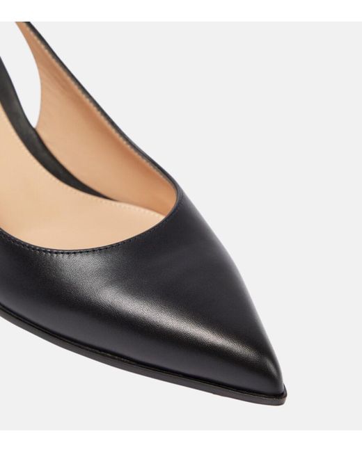 Gianvito Rossi Blue Piper Leather Slingback Pumps