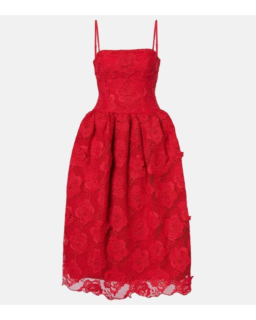 sachin and babi light blue dress Self-Portrait Red Off The Shoulder Midi Dress