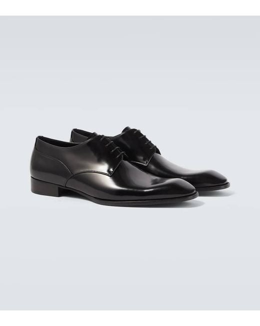 Saint Laurent Black Stanton Leather Derby Shoes for men
