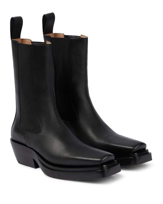 Bottega Veneta Black Lean Leather Ankle Boots