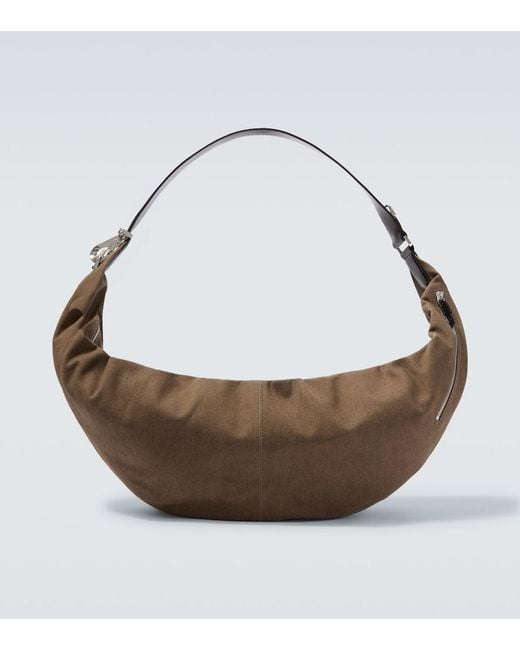 Lemaire Brown Xl Quiver Clip Cotton Canvas Shoulder Bag for men