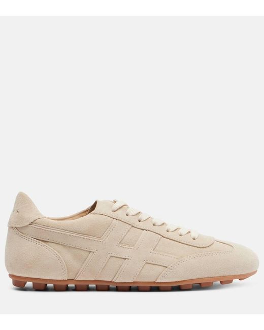 Hogan White H693 Suede Sneakers