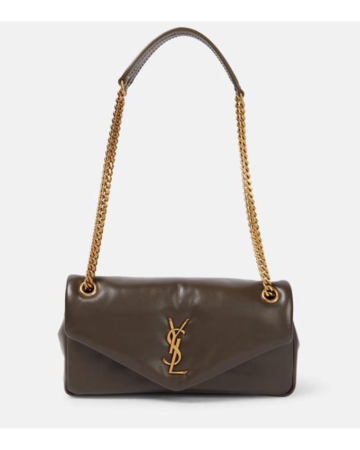 Saint Laurent Brown Calypso Leather Shoulder Bag