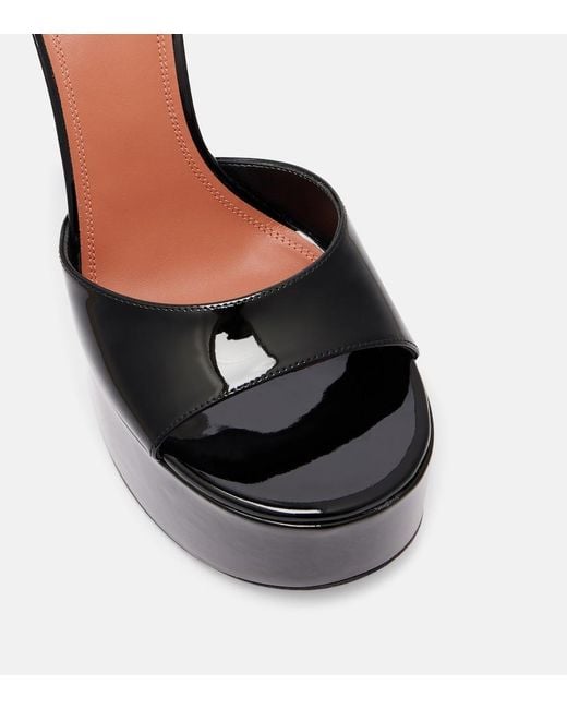 AMINA MUADDI Black Aya 155 Patent Leather Platform Sandals