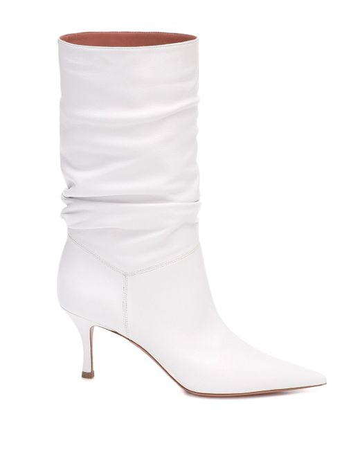 amina muaddi white boots