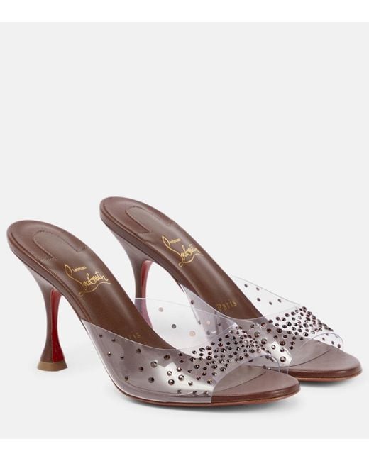 Christian Louboutin Multicolor Nudes Degramule Embellished Mules