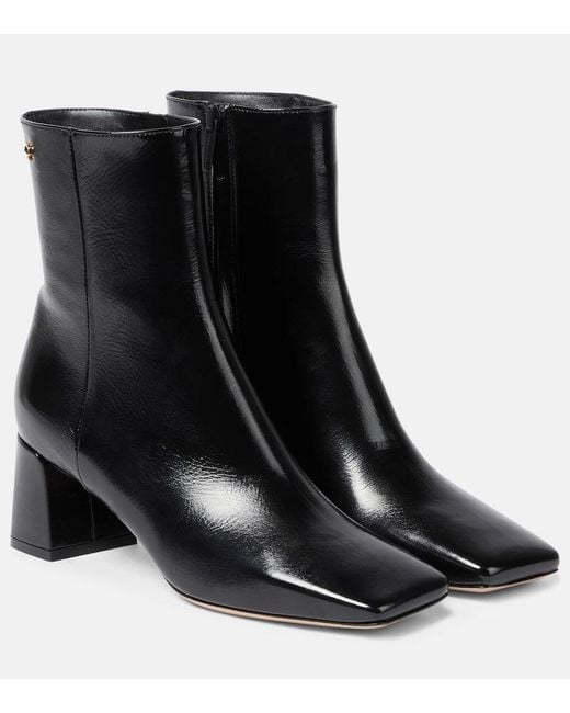 Gianvito Rossi Black Freeda Leather Ankle Boots