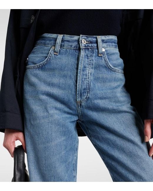 Citizens of Humanity Blue Annina Mid-Rise Wide-Leg Jeans