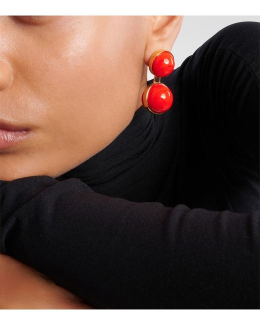 Alaïa Orange Sphere Small Earrings
