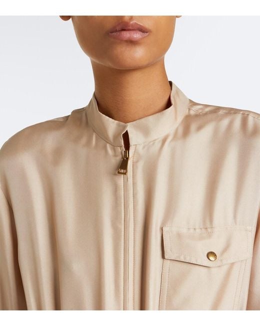 Moncler Natural Silk Zip-Up Minidress