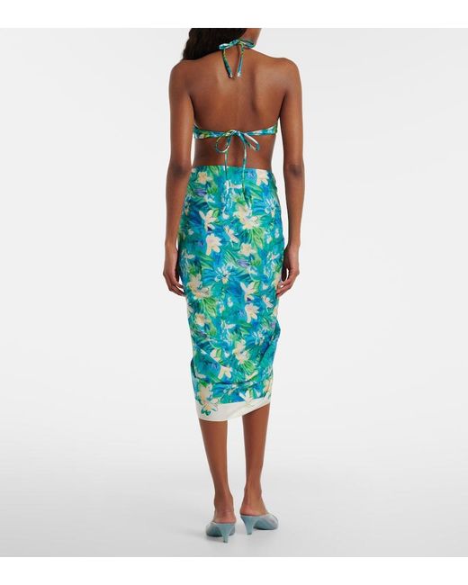 Chloé Blue Floral Cotton Beach Cover-Up