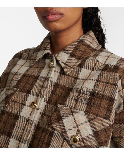 Miu Miu Brown Jacke Aus Einem Wollgemisch