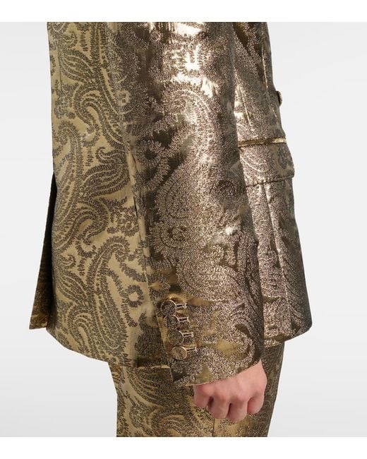 Etro Natural Blazer Aus Brokat