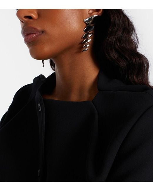 Khaite White Leaf Drop Earrings